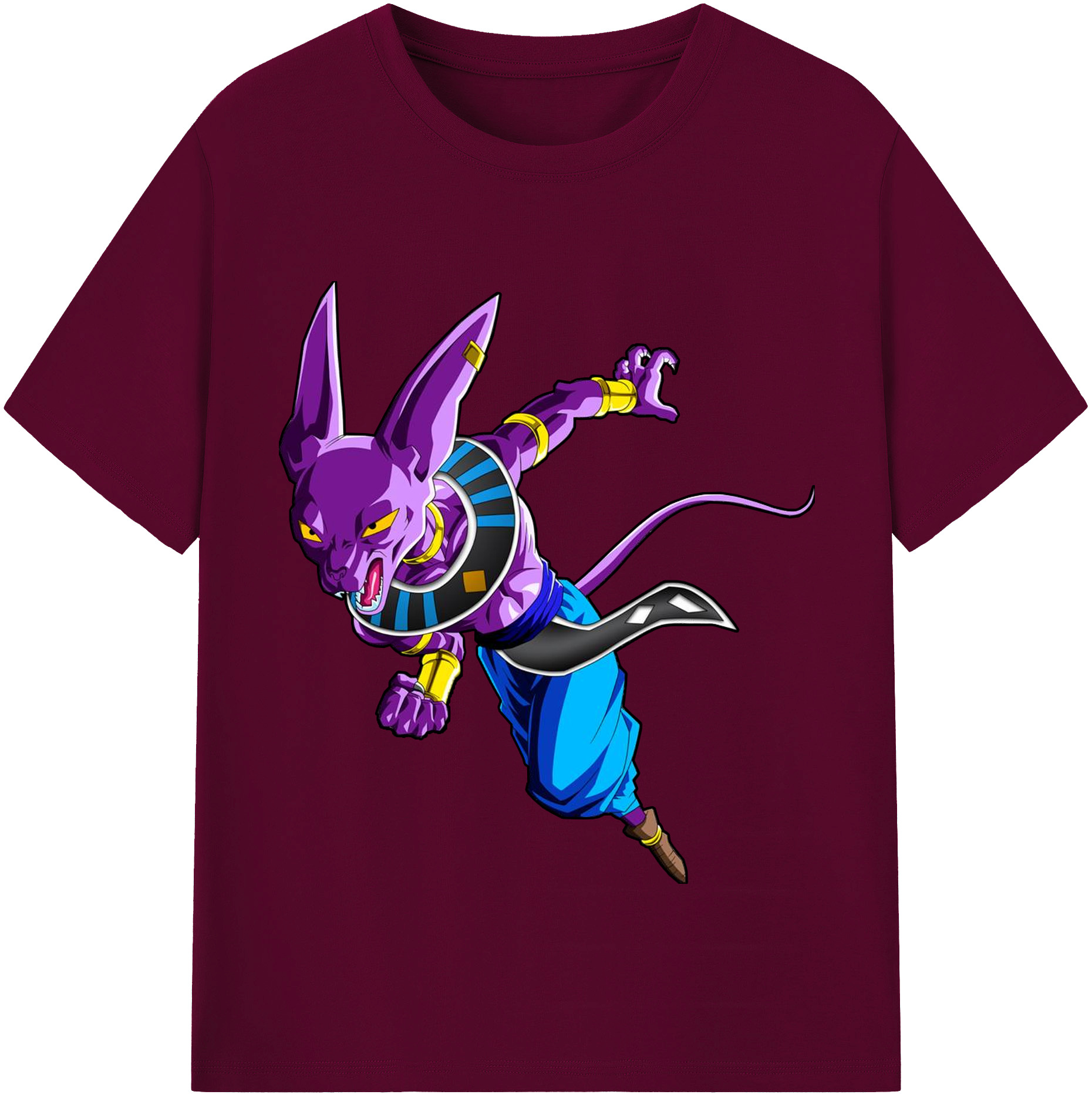 （画像用） ドラゴンボール ビルス 破壊神ビルス DRAGON BALL Beerus Birusu レディースカジュアルプリントTシャツ（綿100％）